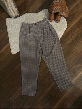 🌙PLAID HIGH-WAIST TROUSERS